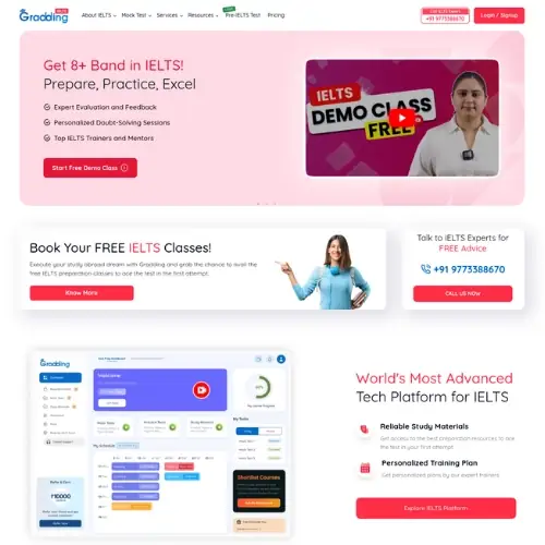 Gradding IELTS preparation page