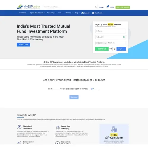 MySIP Online investment platform